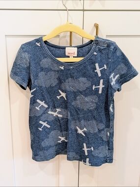 Seed Heritage Blue Airplane Graphic Short Sleeve Tee